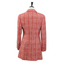 CHANEL Jacket Tweed Red CC Auth 158560M-2