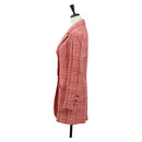 CHANEL Jacket Tweed Red CC Auth 158560M-3