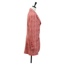 CHANEL Jacket Tweed Red CC Auth 158560M-4