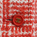 CHANEL Jacket Tweed Red CC Auth 158560M-7