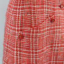 CHANEL Jacket Tweed Red CC Auth 158560M-8