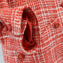 CHANEL Jacket Tweed Red CC Auth 158560M-9