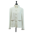 CHANEL Jacke Tweed Weiß CC Auth 158561SM-1