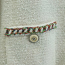 CHANEL Jacke Tweed Weiß CC Auth 158561SM-8