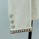 CHANEL Jacke Tweed Weiß CC Auth 158561SM-9