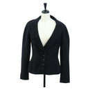 CHANEL Jacket Tweed Black CC Auth 158562M-1