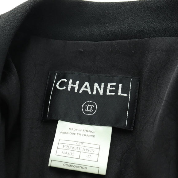 CHANEL Jacket Rayon Black CC Auth 158563M