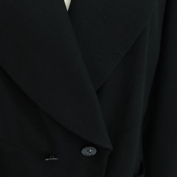 CHANEL Jacket Rayon Black CC Auth 158563M