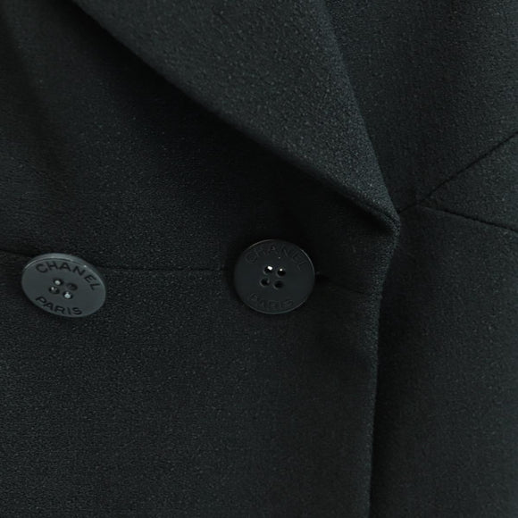 CHANEL Jacket Rayon Black CC Auth 158563M