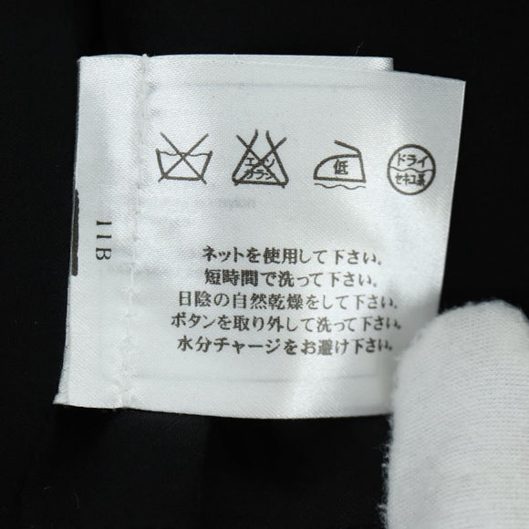 CHANEL Jacket Wool Black CC Auth 158564M