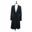CHANEL Jacket And Skirt set Jacket Wool Navy CC Auth 158565M-1