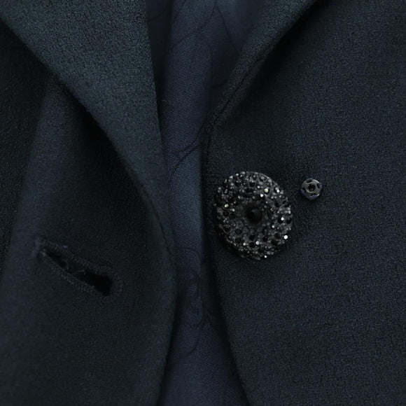 CHANEL Jacket And Skirt set Jacket Wool Navy CC Auth 158565M