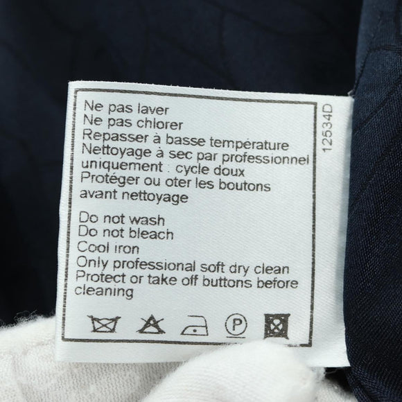 CHANEL Jacket And Skirt set Jacket Wool Navy CC Auth 158565M