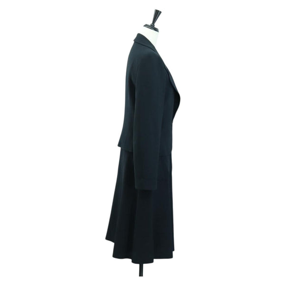 CHANEL Jacket And Skirt set Jacket Wool Navy CC Auth 158565M