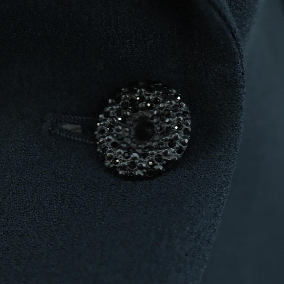 CHANEL Jacket And Skirt set Jacket Wool Navy CC Auth 158565M