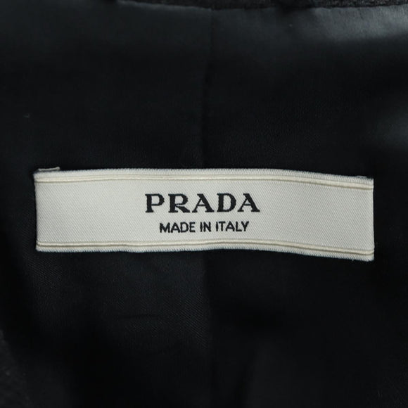 PRADA Long Coat Wool Gray Auth 158570M