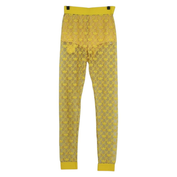 GUCCI GG Canvas GUCCI x adidas Tulle Pants Yellow 693446 Auth 158571SAM