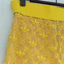 GUCCI GG Canvas GUCCI x adidas Tulle Pants Yellow 693446 Auth 158571SAM-3