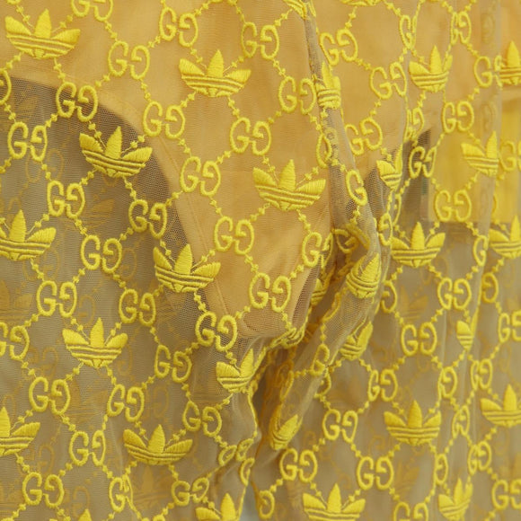 GUCCI GG Canvas GUCCI x adidas Tulle Pants Yellow 693446 Auth 158571SAM
