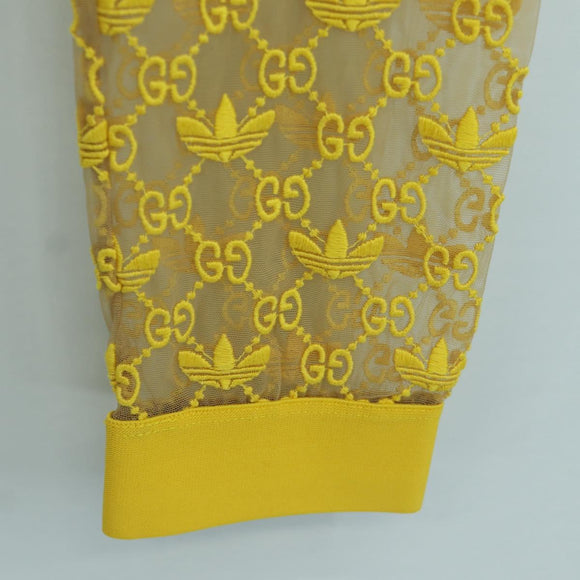 GUCCI GG Canvas GUCCI x adidas Tulle Pants Yellow 693446 Auth 158571SAM