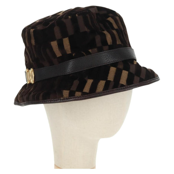 Miu Miu Bucket Hat Velor M Brown Auth 158573M
