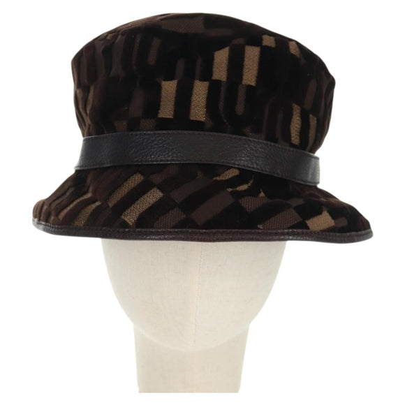 Miu Miu Bucket Hat Velor M Brown Auth 158573M
