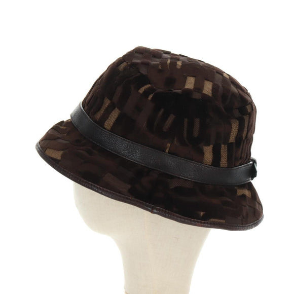 Miu Miu Bucket Hat Velor M Brown Auth 158573M