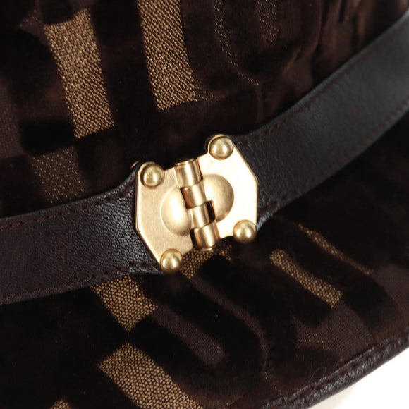Miu Miu Bucket Hat Velor M Brown Auth 158573M