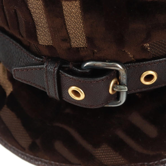 Miu Miu Bucket Hat Velours M Braun Auth 158573M