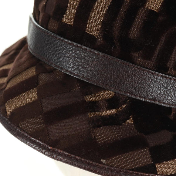 Miu Miu Bucket Hat Velours M Braun Auth 158573M