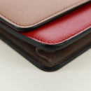 BOTTEGA VENETA Chain Shoulder Bag Leather Red Gold Auth 158578SAV-15