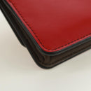 BOTTEGA VENETA Chain Shoulder Bag Leather Red Gold Auth 158578SAV-17