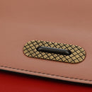 BOTTEGA VENETA Chain Shoulder Bag Leather Red Gold Auth 158578SAV-19