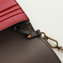 BOTTEGA VENETA Chain Shoulder Bag Leather Red Gold Auth 158578SAV-21