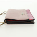 BOTTEGA VENETA Chain Shoulder Bag Leather Red Gold Auth 158578SAV-3