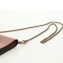 BOTTEGA VENETA Chain Shoulder Bag Leather Red Gold Auth 158578SAV-14
