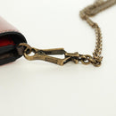 BOTTEGA VENETA Chain Shoulder Bag Leather Red Gold Auth 158578SAV-8