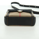 BURBERRY Nova Check Shoulder Bag Canvas Beige Gold Auth 158580V-5