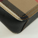 BURBERRY Nova Check Shoulder Bag Canvas Beige Gold Auth 158580V-17