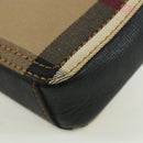 BURBERRY Nova Check Shoulder Bag Canvas Beige Gold Auth 158580V-18