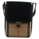BURBERRY Nova Check Shoulder Bag Canvas Beige Gold Auth 158580V-13