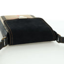BURBERRY Nova Check Shoulder Bag Canvas Beige Gold Auth 158580V-6