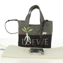 LOEWE SUNA FUJITA Mandragora Loewe Font Small Tote Bag Stroh Grau Original 158581SM-12