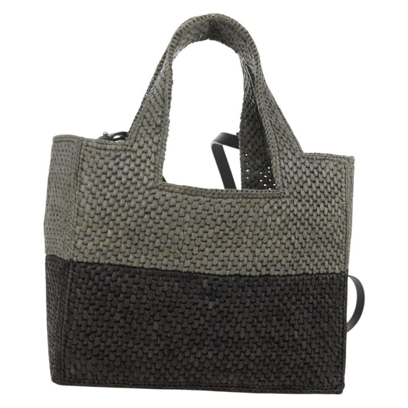 LOEWE SUNA FUJITA Mandragora Loewe Font Small Tote Bag Stroh Grau Original 158581SM