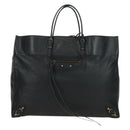 BALENCIAGA Paper A4 Tote Bag Leather Black 236701 Auth 158583M-13