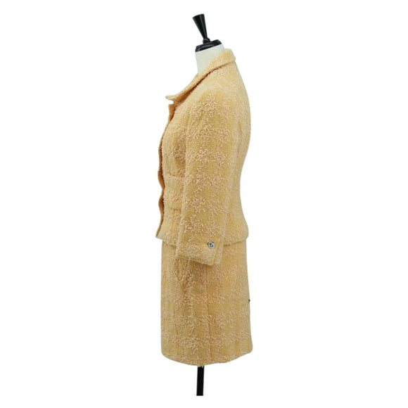CHANEL jacket Skirt Setup Jacket Tweed Orange 40 CC Auth 158585M