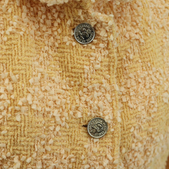 CHANEL jacket Skirt Setup Jacket Tweed Orange 40 CC Auth 158585M