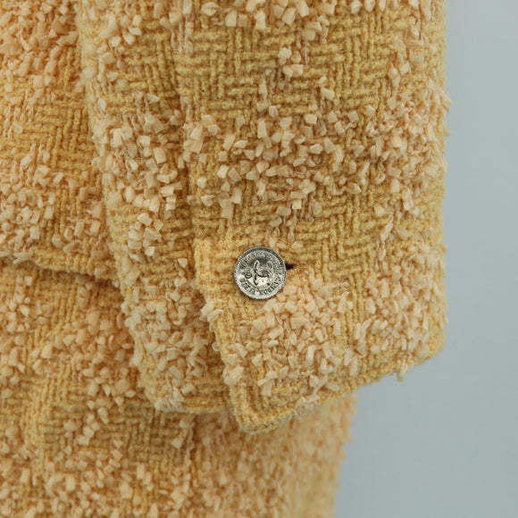 CHANEL jacket Skirt Setup Jacket Tweed Orange 40 CC Auth 158585M