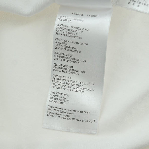 Salvatore Ferragamo Short Sleeved T Shirt Cotton White Auth 158586M