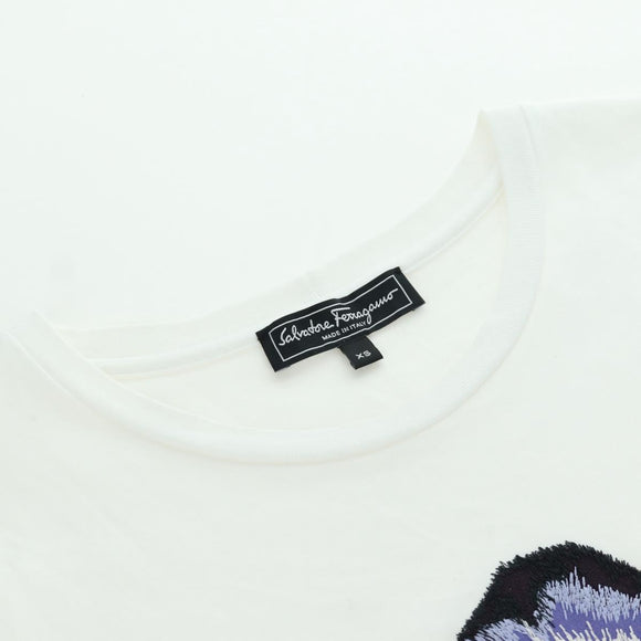 Salvatore Ferragamo Short Sleeved T Shirt Cotton White Auth 158586M